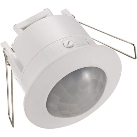 1 pz Rilevatore di movimento a infrarossi AC 220V-240V, montaggio a incasso a soffitto, interno, portata di rilevamento 6 m a 360°, luminosità ambientale regolabile, IP20