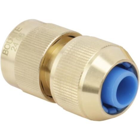 1 - Raccord Arrosage - Raccord Rapide - Système 3 Billes Ø15 mm - Compatible Tuyau 1/2 Pouces - Laiton et ABS - Pour Jardin Extérieur - Argent et Noir