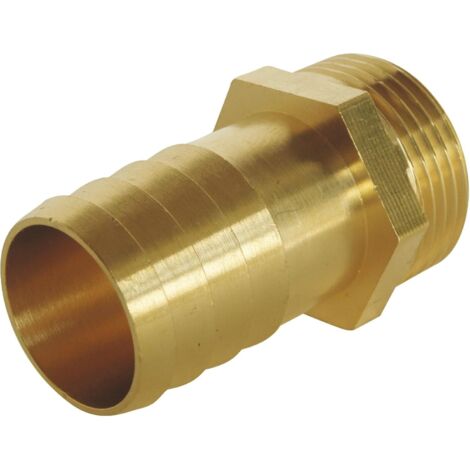 1 Raccord cannelé, laiton, mâle 1 pouce, tuyau 25 mm, arrosage extérieur