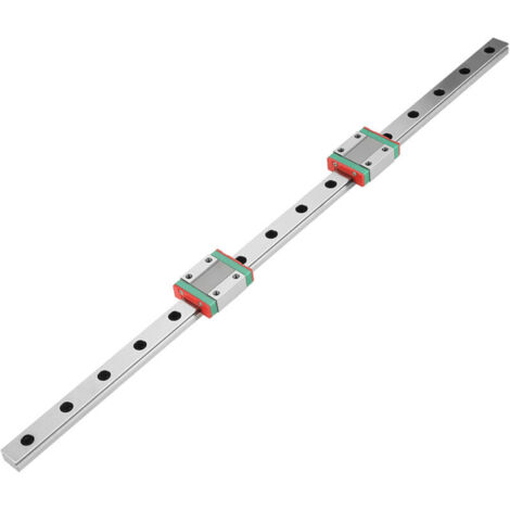 1 rail de guidage linéaire miniature MGN12 de 400 mm de long et 12 mm de large, 2 blocs de glissement MGN12B