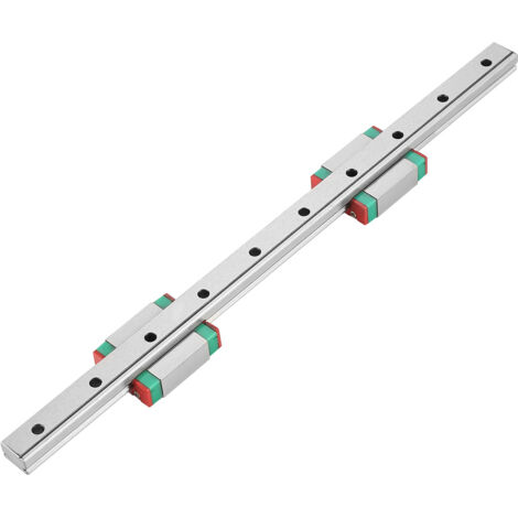 1 rail linéaire miniature MGN12 250mm avec 2 blocs coulissants MGN12B, largeur 12mm