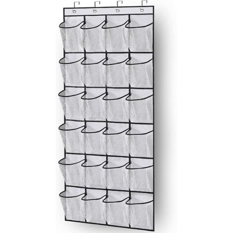 1 Range Chaussures Suspendre Sur La Porte, Sac De Rangement Suspendu Avec 24 Poches, Rangement De Chaussures Suspendu, Organiseur De Suspension M