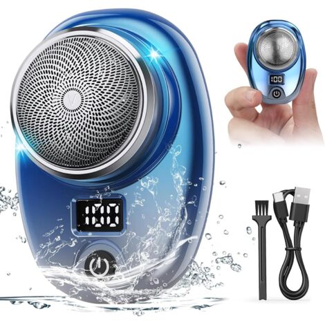 1 Rasoir Électrique, Mini Portable, Écran LED, Étanche IPX7, USB Type-C, Voyage Homme Femme