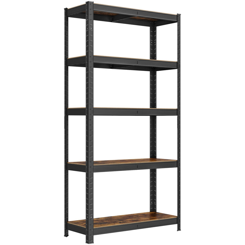 1 Rayonnage, Noir et Marron Rustique, GLR030B01