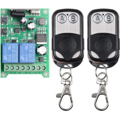 1 Récepteur Radio 2 Canaux, 433 MHz, 12-48 V, Télécommande Sans Fil Pour Porte Garage