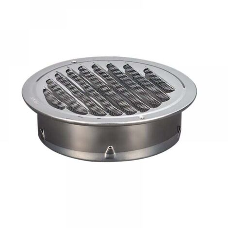 1 rejilla de ventilación redonda de acero inoxidable de 100 mm, rejilla de ventilación metálica
