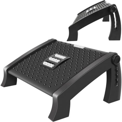 1 Repose-Pieds Bureau, 6 Hauteurs Réglables, Surface Massage, Antidérapant, Ergonomique, Maison Voyage