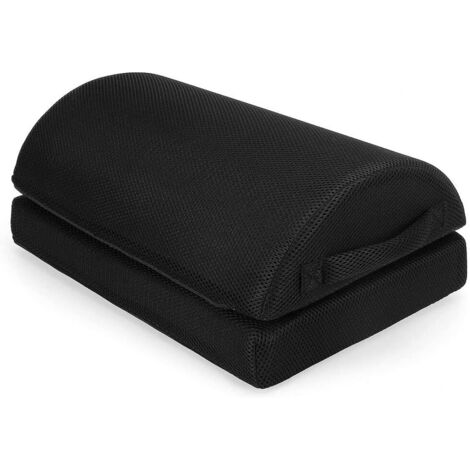 1 Repose-Pieds PCS sous Le Bureau, Repose-Pieds Réglable à Double Couche Noir en Mousse à Mémoire de Forme Adapté Au Bureau