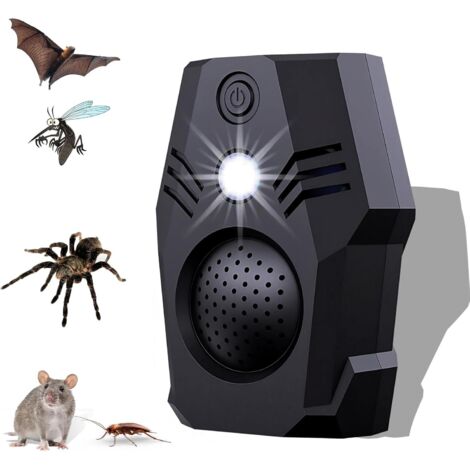 1 Répulsif à ultrasons, 4 modes, fréquence 12-90 kHz, anti-souris, anti-araignées, pour maison et appartement