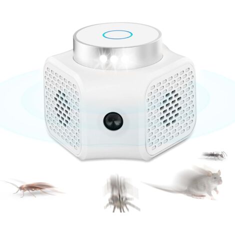 1 Répulsif Ultrason Rats, 4 Modes, Capteur Infrarouge, Souris, 100 M², Intérieur Extérieur