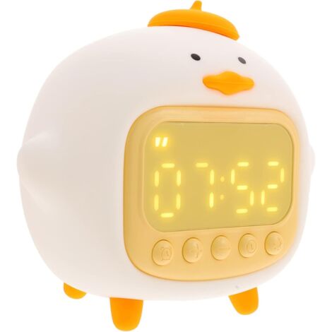 1 réveil numérique simple en forme de canard blanc