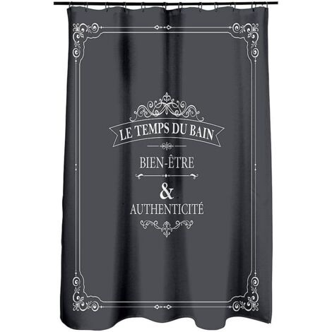 1 Rideau de douche, Polyester imprimé Vintage, Multicolore, 180x200 cm, Salle de bain