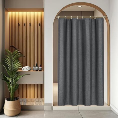 1 Rideau de douche,Texturé lin,Imperméable,Tissu polyester,Anti-moisissure,Salle de bain