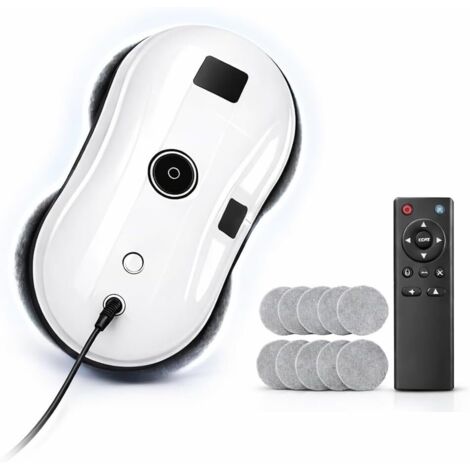 1 Robot Nettoyeur De Vitres 3200 Pa Détection Bords Pulvérisation Double Télécommande Fenêtres