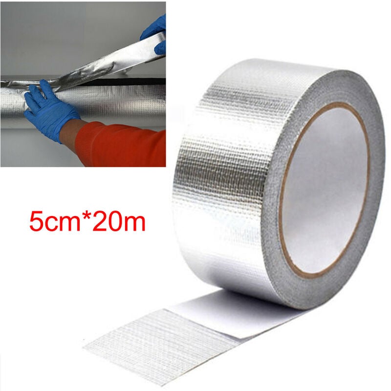 1 rolle Von Silber Abwärme Wrap Manifold Fallrohr Hohe Temperatur Bandage Band 20M 5cm Bewertet Zu konstante 325 Grad Fahrenhe,CHINA | 04537365620469