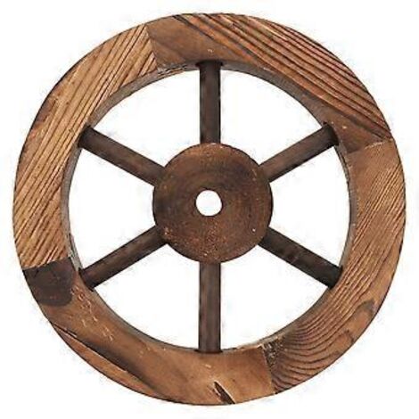 1 roue de chariot décorative en bois à suspendre au mur, pour la maison ou le jardin.