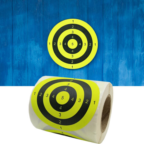 1 Rouleau de 200 Étiquettes Autocollantes Fluorescentes pour Cibles de Tir, 7,6 cm avec Chiffres
