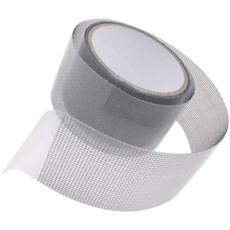 1 rouleau de ruban adhésif pour moustiquaire, colle de réparation d'écran, ruban adhésif simple face en maille, colle transparente grise, 5 cm de large TONCHEAN