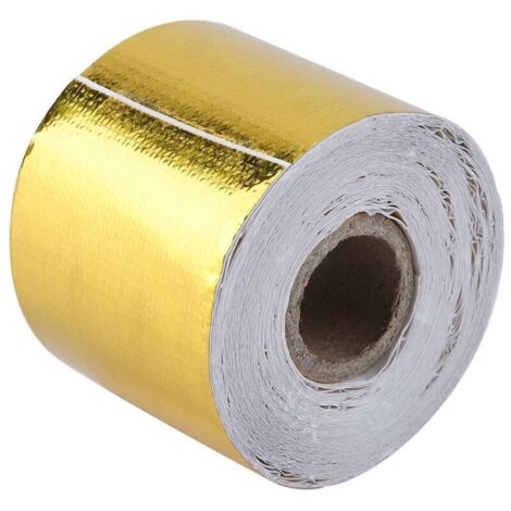 1 rouleau de ruban adhésif réfléchissant en aluminium doré pour voiture (10 m  5 cm)