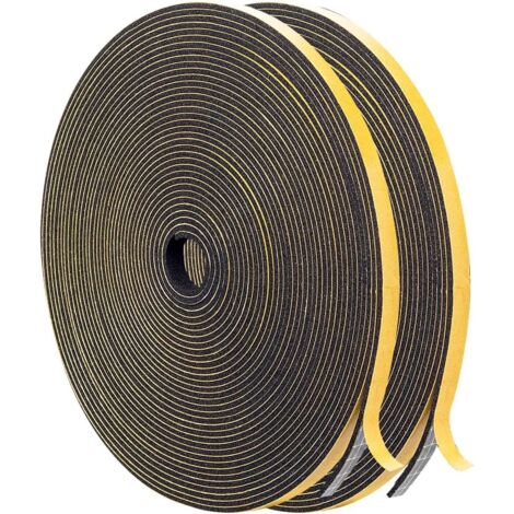 1 Rouleau Joint D'étanchéité, 6mm x 1.5mm x 20m, Mousse Néoprène, Adhésif Fort, Pour Portes, Fenêtres