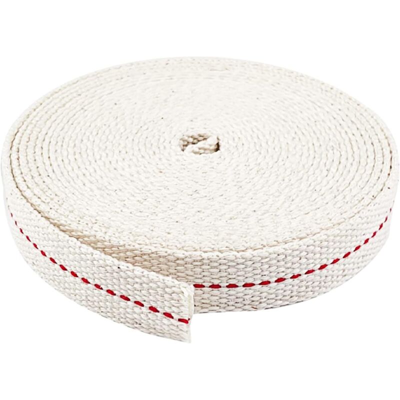 1 Rouleaux Mèche Lampe a Petrole 5m, Mèche Lampe à Pétrole Largeur 2cm Mèche Pétrole Plate en Coton Blanc, Mèche Lampe à Huile Mèches de Rechange