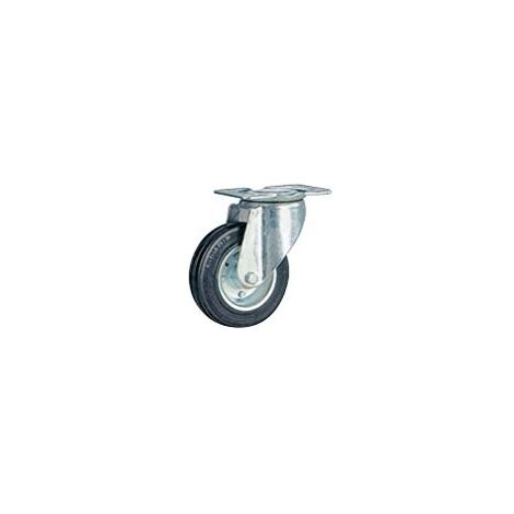 1 RUOTA INDUSTRIALE GOMMATA NERA PIASTRAROTANTE D. 100mm 22922.00 ORECA