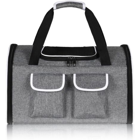 1 Sac à Dos Chat Chien, Pliable, Tissu Oxford, Fenêtres Maille, Coussin Amovible, Voyage