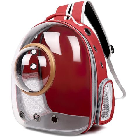 1 Sac à Dos pour Animaux de Compagnie, Transparent, Ventilation Spatiale, Tissu Oxford, Pour Chat et Chien