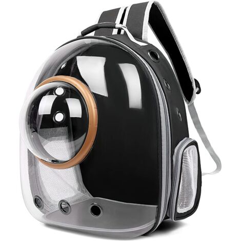 1 Sac à dos pour chat, transparent, capsule spatiale ventilée, tissu Oxford, pour animaux moins de 6,5 kg, extérieur