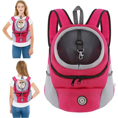 1 Sac à Dos pour Chien et Chat, Respirant, Réglable, Fond Étanche, Bandoulière Rembourrée, Voyage