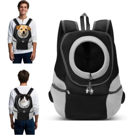 1 Sac à dos pour chien, réglable, polyester, mesh, transport vélo moto randonnée camping