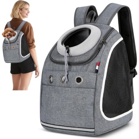 1 Sac à Dos pour Chien, Respirant et Pliable, 40x25x37cm, Polyester, Sangle de Sécurité, Voyage Randonnée Camping