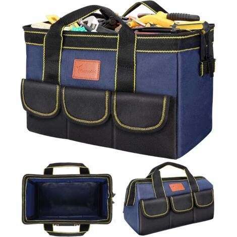 1 Sac À Outils 31cm, Fond Dur Étanche, Multiples Poches, Pour Électriciens Charpentiers Mécaniciens