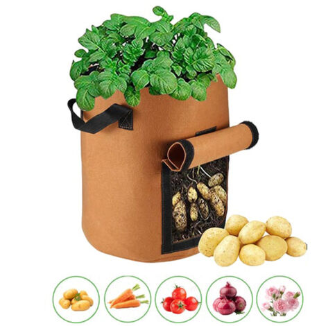 1 Sac de Culture Durable en Non-Tissé pour Pommes de Terre, avec Poignées et Fenêtre de Récolte pour Tomates, Légumes et Fruits