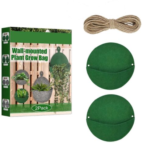 1. Sac de culture mural en feutre vert – pochette de plantation verticale pour plantes grimpantes, jardin mural intérieur/extérieur.