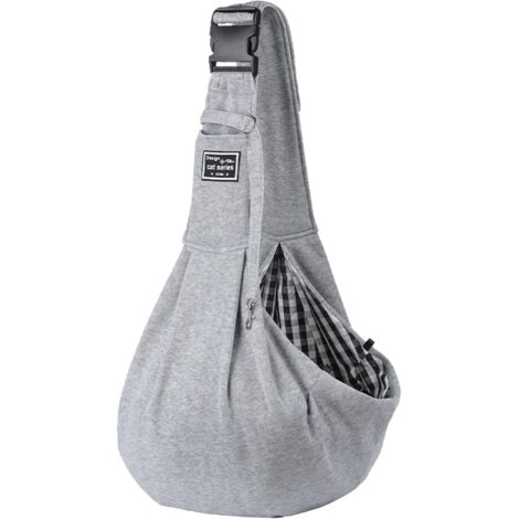 1 Sac de transport pour animal, bandoulière réglable, poche frontale, boucle de sécurité, polyester, voyage extérieur