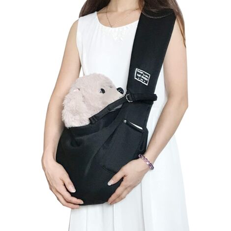 1 Sac de Transport pour Chien Chat, Coton et Polyester, Ouverture Supérieure, Ceinture Sécurité Intérieure, Poches Rangement, Voyage et Extérieur