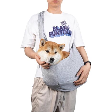 1 Sac de Transport pour Chien Chat, Coton et Polyester, Ouverture Supérieure, Ceinture Sécurité Intérieure, Poches Rangement, Voyage et Extérieur