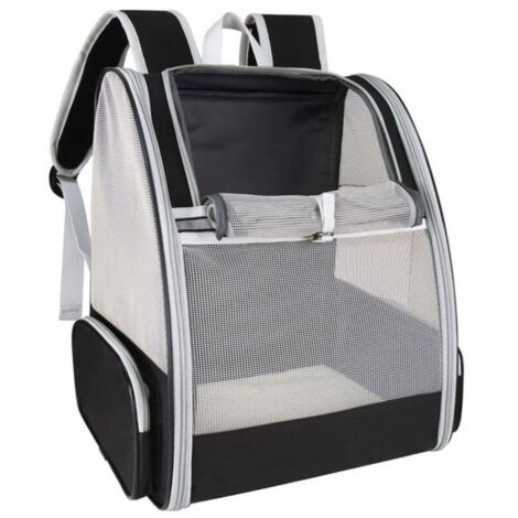 1 sac de transport pour chien et chat, pliable et respirant, noir, adapté aux animaux jusqu'à 10 kg, usage voyage/ville