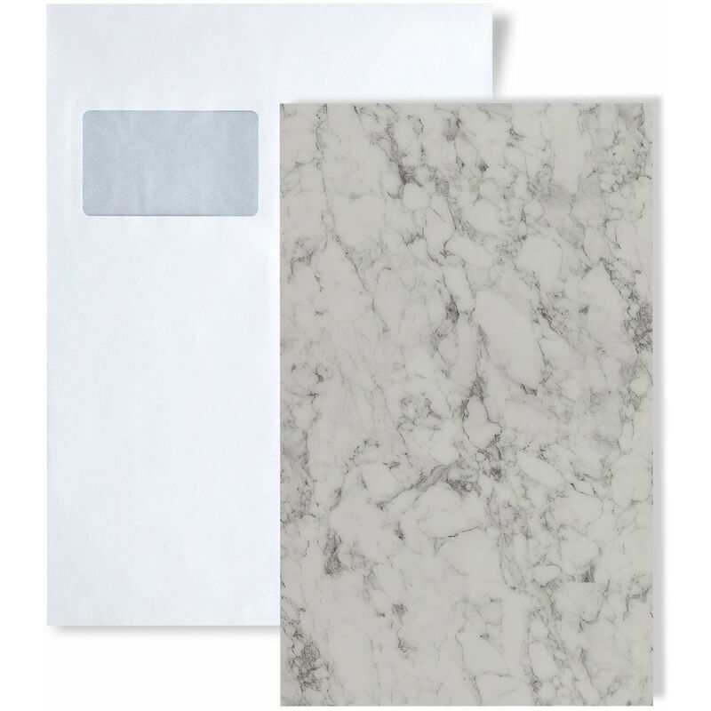 1 SAMPLE PIECE S-22633 WallFace MARBLE WhiteOPACO Collection Wall panel SAMPLE in DIN A5 size - white