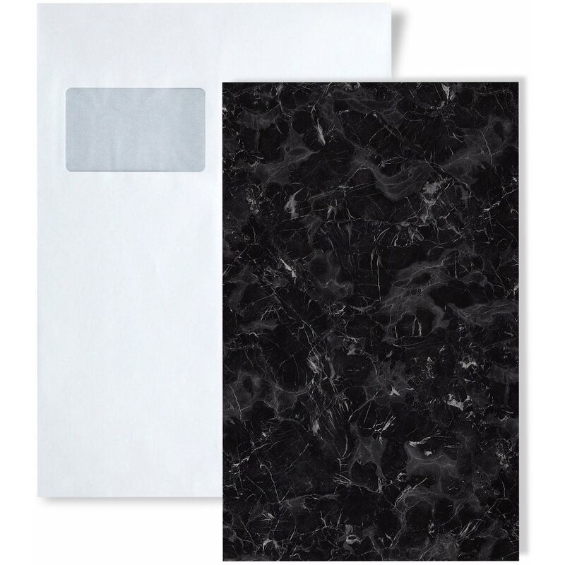 1 SAMPLE PIECE S-22635 WallFace MARBLE BlackOPACO Collection Wall panel SAMPLE in DIN A5 size - black