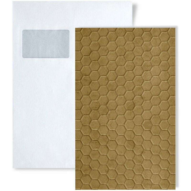 1 sample piece S-22711 Wallface comb velvetfabric Collection Wall panel sample in din A5 size - yellow