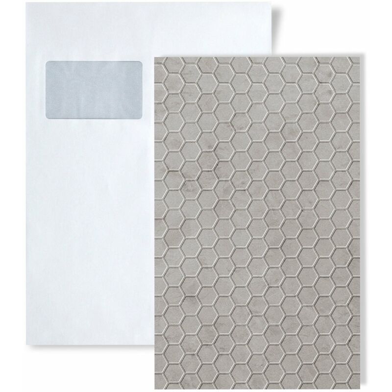1 SAMPLE PIECE S-22712 WallFace COMB VELVET PearlFABRIC Collection Wall panel SAMPLE in DIN A5 size - grey