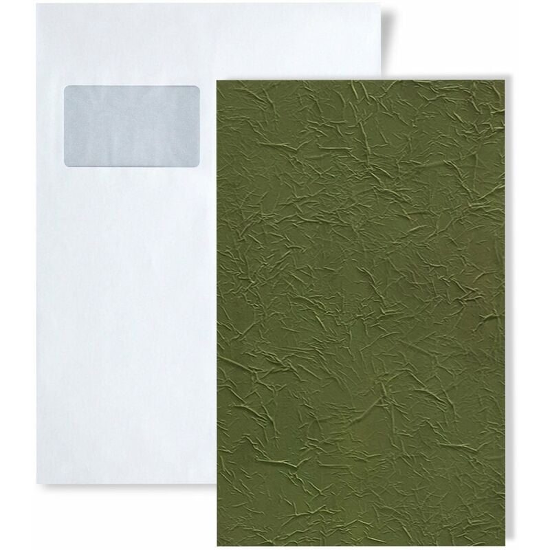 1 sample piece S-22715 Wallface crepa velvet AvocadoFABRIC Collection Wall panel sample in din A5 size - green