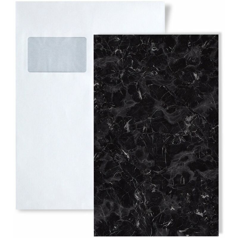 Wallface - 1 sample piece S-23099 marble BlackDECO Collection Wall panel sample in din A5 size - black