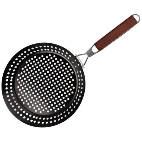 1 sartén de acero, sartén para barbacoa, cesta para cocinar barbacoa