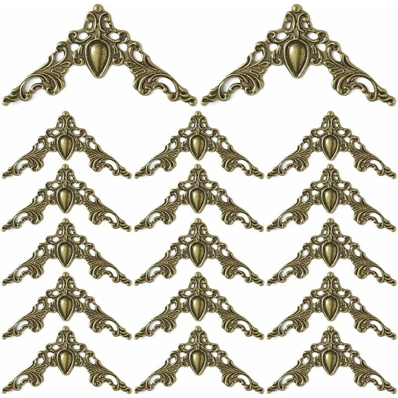 1 Satz von 40 Stück Vintage Metall Bucheckenschutz Album dekorative Eckenschutzabdeckung (Bronze) | 05459996789935