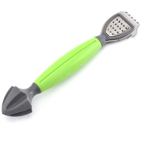 1 sbucciatore di limoni con comode impugnature in plastica, spremiagrumi multifunzionale in acciaio inossidabile, macina 3 in 1 per agrumi, lime, sbucciatura e spremitura (verde)