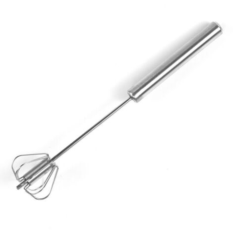 1 Schneebesen aus Edelstahl, Küchenhandschneebesen, Rotationsschneebesen, Eierquirl, 30 cm