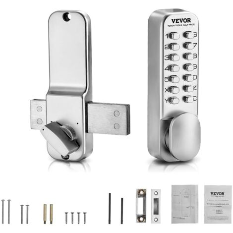 1 serrure à code mécanique, alliage de zinc, bouton réglable, étanche, pour porte entrée, clôture, garage